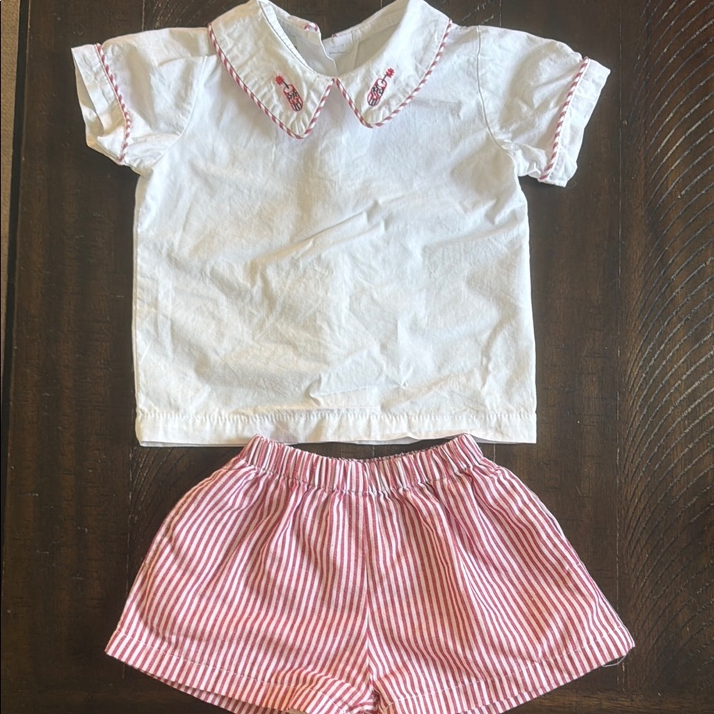The Oaks Apparel Co firecracker embroidery shorts set